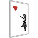 Poster - Banksy: Girl with Balloon II  - wit