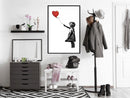 Poster - Banksy: Girl with Balloon II  - zwart