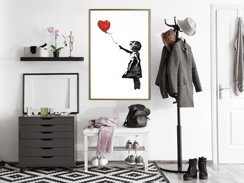 Poster - Banksy: Girl with Balloon II  - goud
