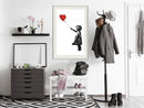 Poster - Banksy: Girl with Balloon II  - wit passepartout