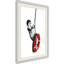 Poster - Banksy: Swinger  - wit passepartout