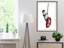 Poster - Banksy: Swinger  - zwart passepartout