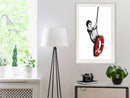 Poster - Banksy: Swinger  - wit passepartout