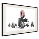 Poster - Banksy: Donuts (Strawberry)  - zwart passepartout