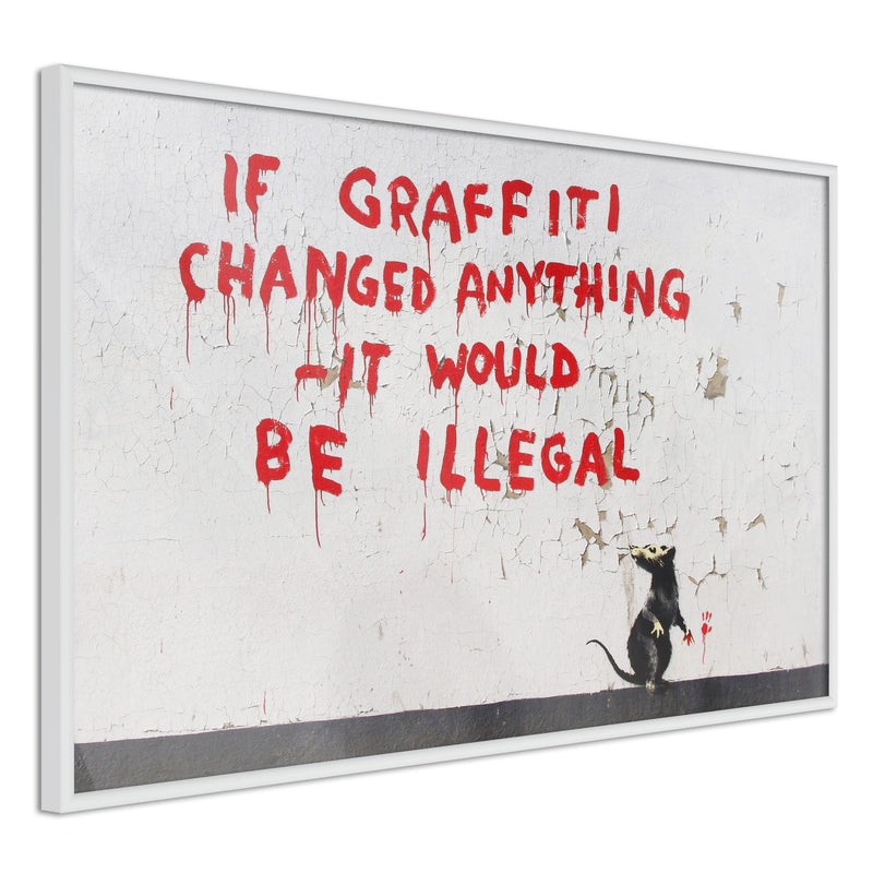 Poster - Banksy: If Graffiti Changed Anything  - wit