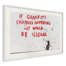 Poster - Banksy: If Graffiti Changed Anything  - wit passepartout