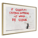 Poster - Banksy: If Graffiti Changed Anything  - goud passepartout