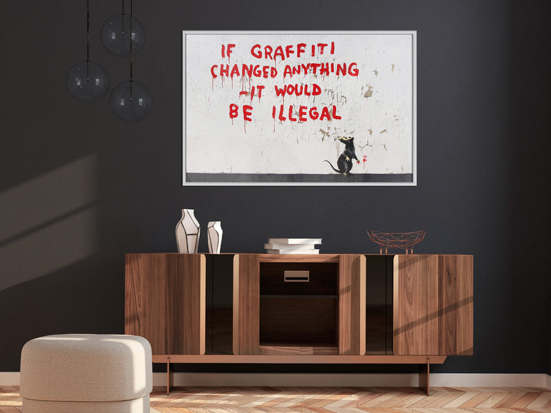 Poster - Banksy: If Graffiti Changed Anything  - wit