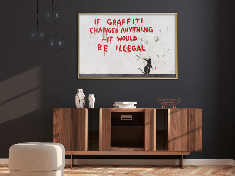 Poster - Banksy: If Graffiti Changed Anything  - goud
