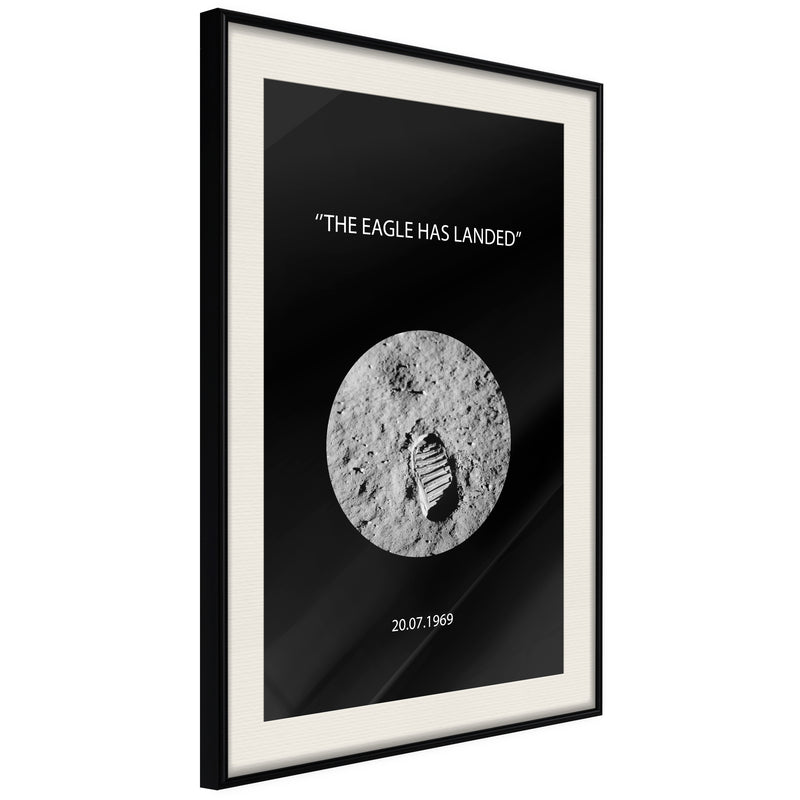 Poster - Small Step  - zwart passepartout