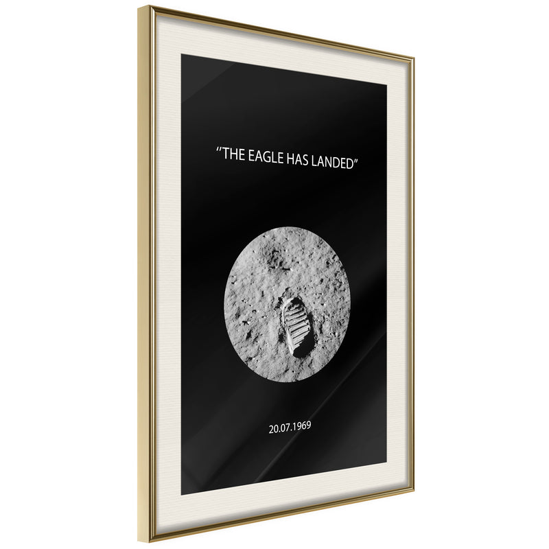 Poster - Small Step  - goud passepartout