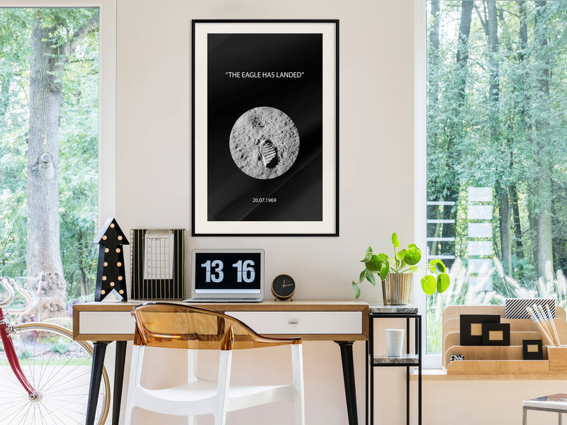 Poster - Small Step  - zwart passepartout