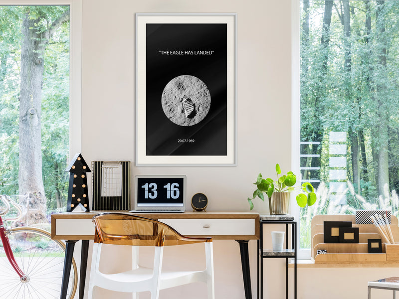 Poster - Small Step  - wit passepartout