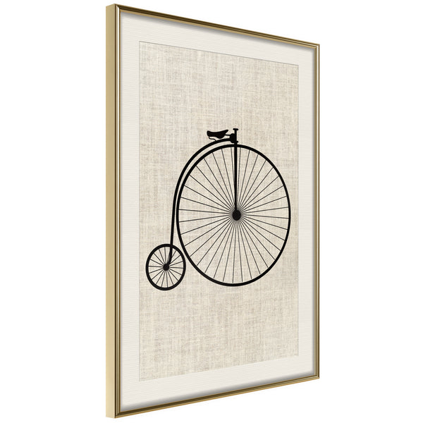 Poster - Penny-Farthing  - goud passepartout