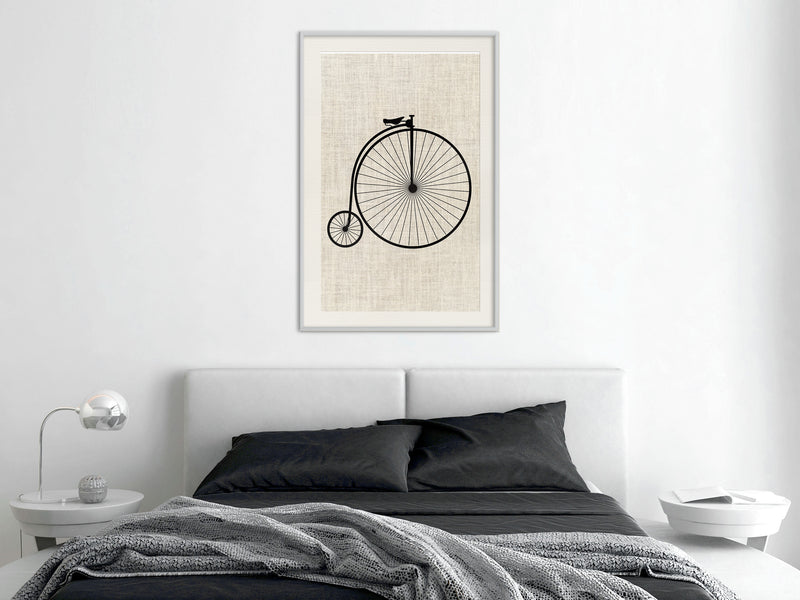 Poster - Penny-Farthing  - wit passepartout