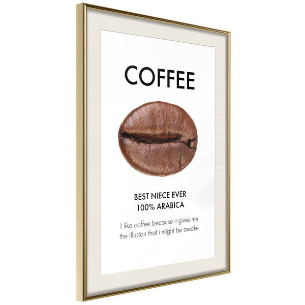 Poster - Coffee I  - goud passepartout