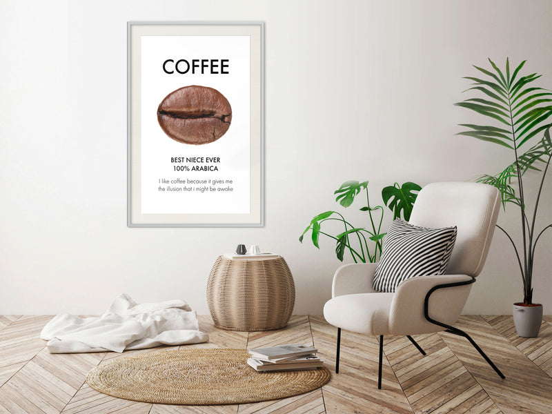 Poster - Coffee I  - wit passepartout