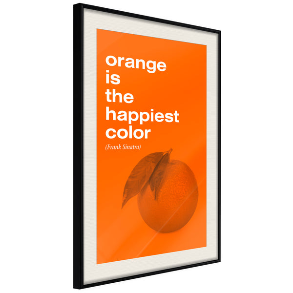 Poster - Orange Colour  - zwart passepartout