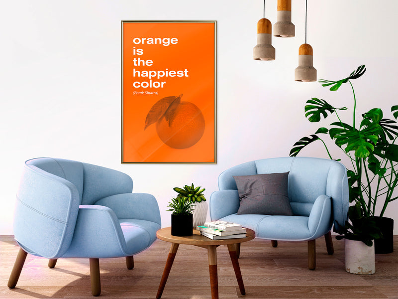 Poster - Orange Colour  - goud