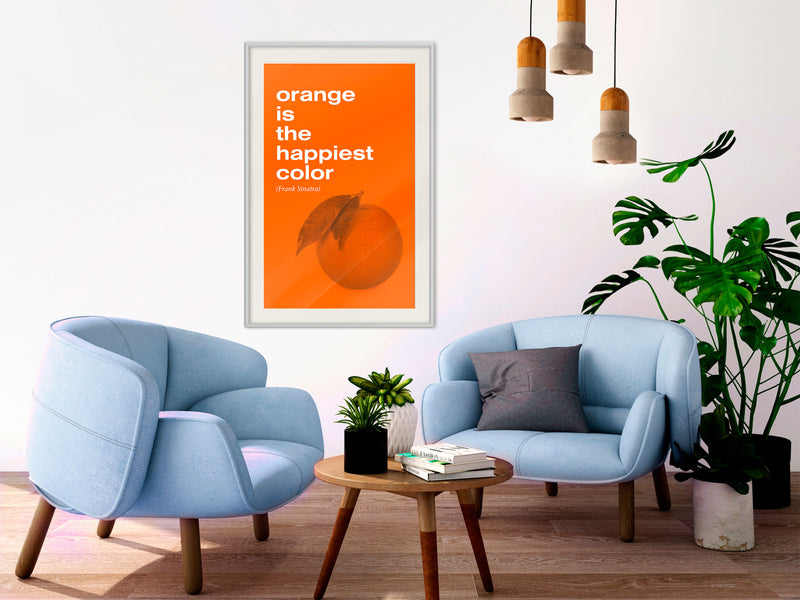 Poster - Orange Colour  - wit passepartout