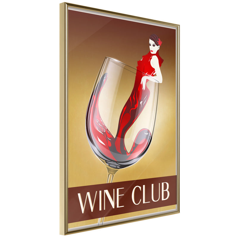 Poster - Woman is Like a Wine  - goud