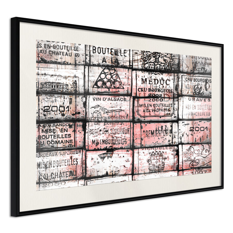 Poster - Wine History  - zwart passepartout