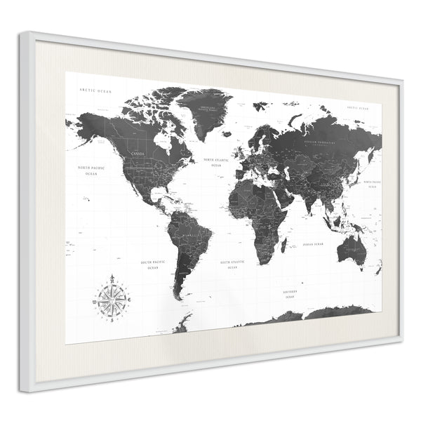 Poster - The World in Black and White  - wit passepartout