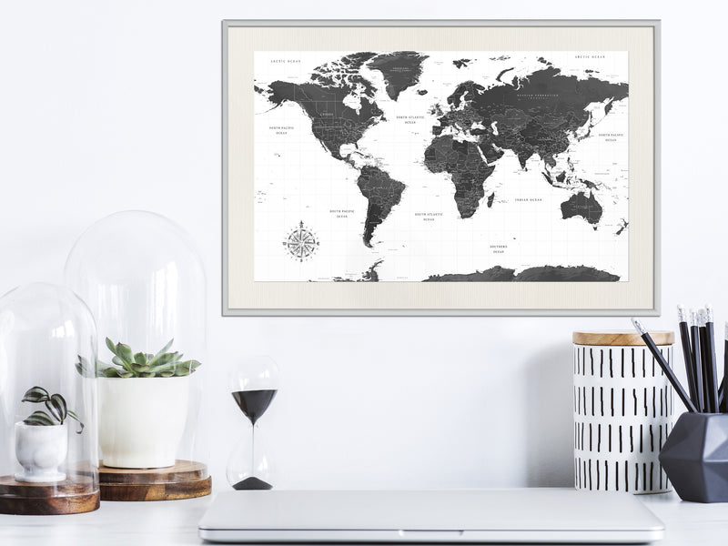 Poster - The World in Black and White  - wit passepartout