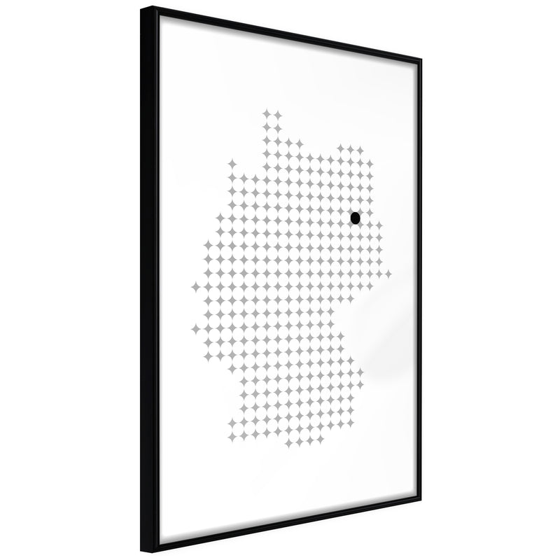 Poster - Pixel Map of Germany  - zwart