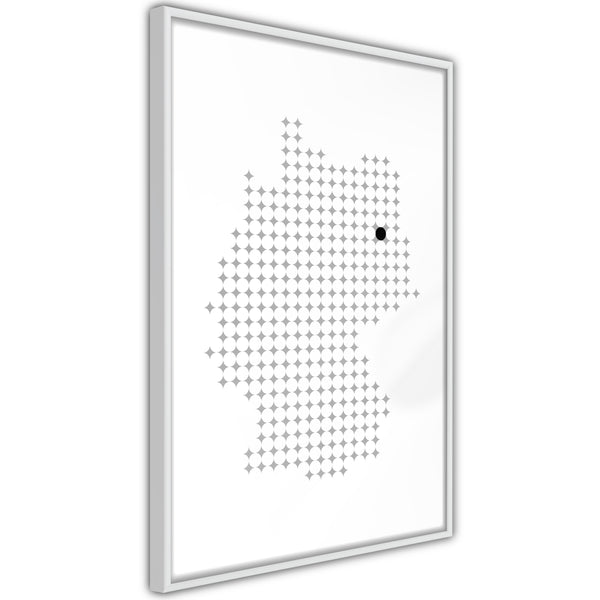 Poster - Pixel Map of Germany  - wit