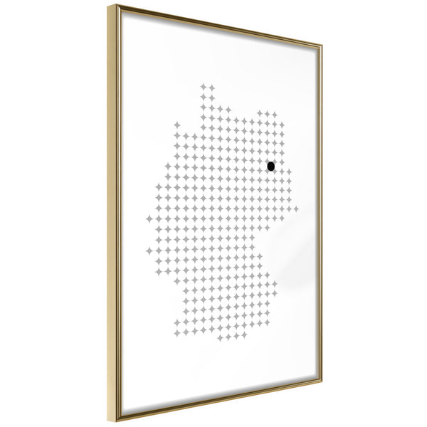 Poster - Pixel Map of Germany  - goud