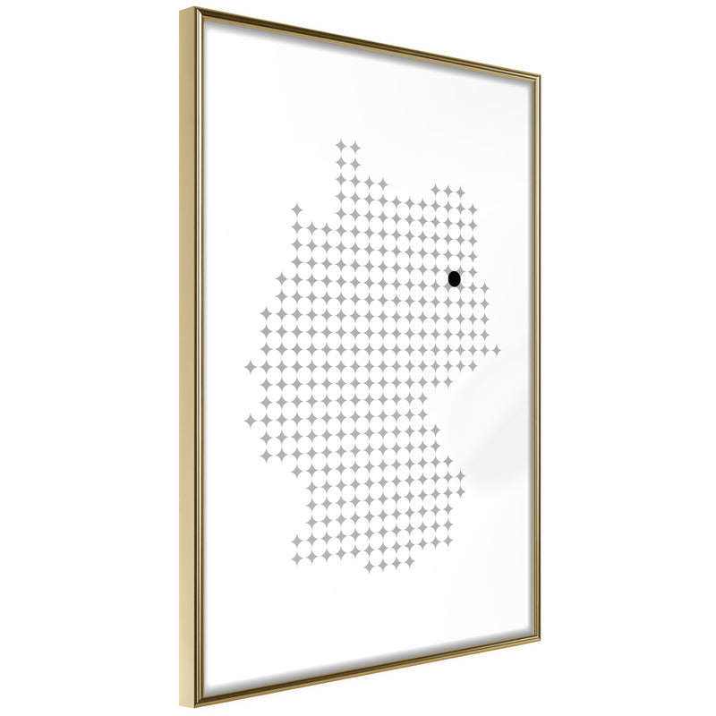 Poster - Pixel Map of Germany  - goud