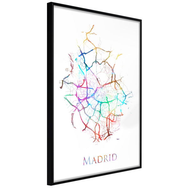 Poster - City Map: Madrid (Colour)  - zwart