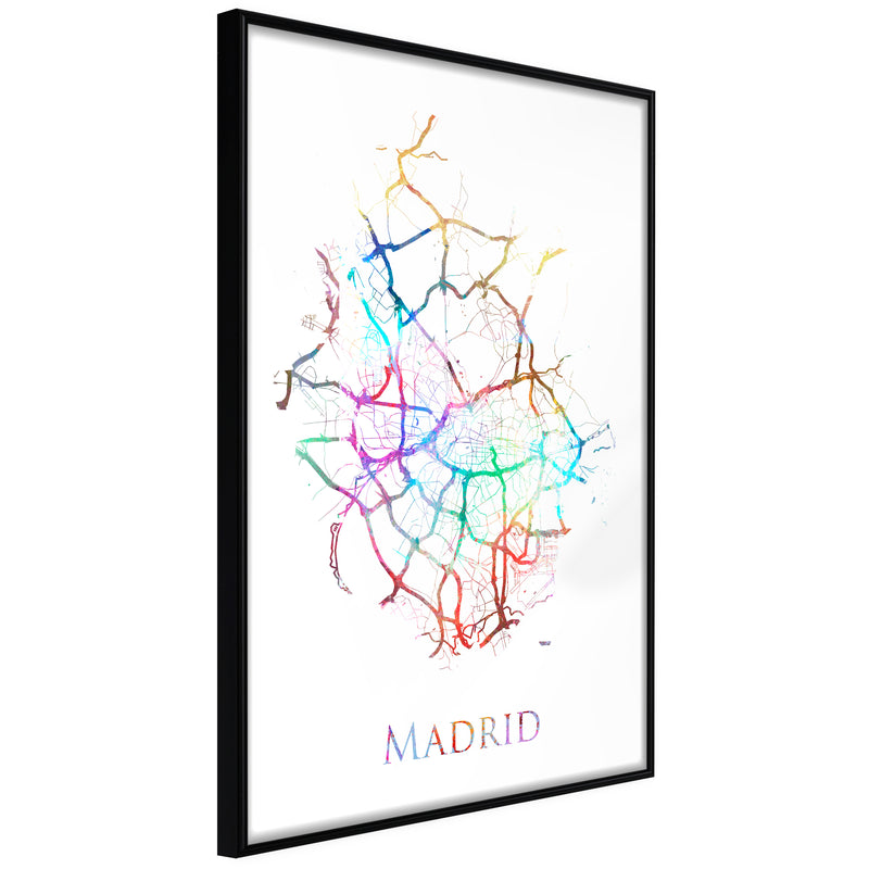 Poster - City Map: Madrid (Colour)  - zwart