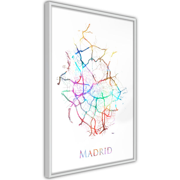 Poster - City Map: Madrid (Colour)  - wit