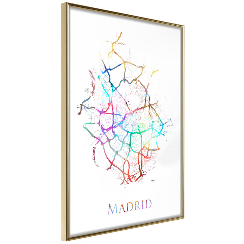 Poster - City Map: Madrid (Colour)  - goud