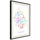 Poster - City Map: Madrid (Colour)  - zwart passepartout