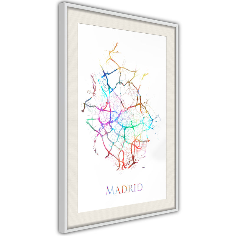Poster - City Map: Madrid (Colour)  - wit passepartout