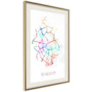 Poster - City Map: Madrid (Colour)  - goud passepartout