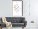 Poster - City Map: Madrid (Colour)  - zwart passepartout