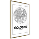 Poster - City Map: Cologne (Round)  - goud