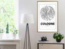Poster - City Map: Cologne (Round)  - goud
