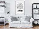 Poster - City Map: Munich (Round)  - wit