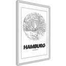 Poster - City Map: Hamburg (Round)  - wit