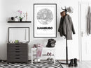 Poster - City Map: Hamburg (Round)  - zwart