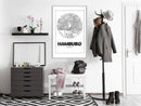 Poster - City Map: Hamburg (Round)  - wit