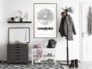 Poster - City Map: Hamburg (Round)  - goud