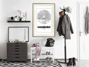 Poster - City Map: Hamburg (Round)  - goud passepartout