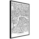 Poster - City Map: London  - zwart