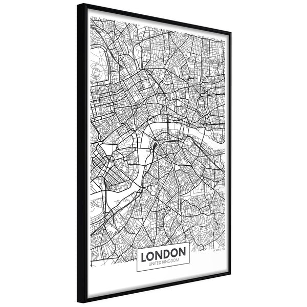 Poster - City Map: London  - zwart